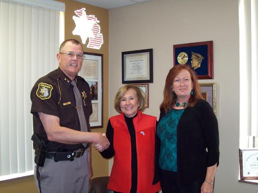 Funding Provided for Higgins Lake Marine Patrol with Sheriff Randy Stevenson, HLF Chair Vicki Springstead and HLF Executive Director Mary Fry.